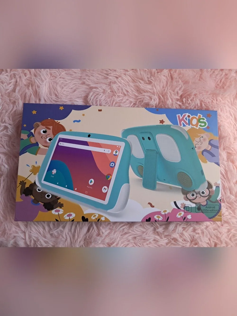 Blue Tablet with Camera - Portable Family Tablet Android 12 Go Edition Brand New